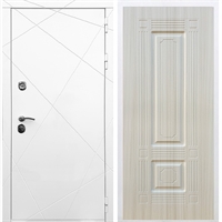 Белая Входная металлическая дверь Олимпия ФЛ-2 Сандал белый