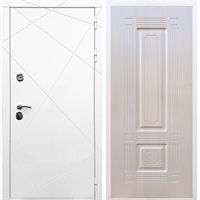 Белая Входная металлическая дверь Олимпия ФЛ-2 Лиственница беж