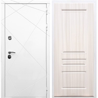 Белая Входная металлическая дверь Олимпия ФЛ-243 Сандал белый