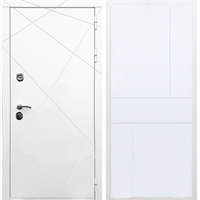 Белая Входная металлическая дверь Олимпия ФЛ-290 Белый силк сноу