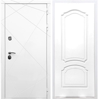 Белая Входная металлическая дверь Олимпия ФЛ-140 Белый силк сноу