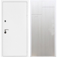Входная металлическая дверь Триумф Белая шагрень ФЛ-246 Лиственница беж