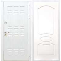 Входная белая дверь DALLAS ФЛ-128 Белый силк сноу