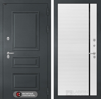 Входная металлическая дверь Лабиринт Атлантик 22 - Белый софт, черная вставка