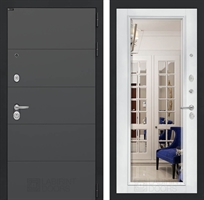 Входная металлическая дверь Лабиринт ART с Зеркалом Фацет - Белый софт