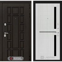 Входная металлическая дверь Лабиринт Нью-Йорк 02 - Сандал белый, стекло черное