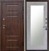 Входная металлическая дверь Термо Премиум Триумф с зеркалом Бетон светлый