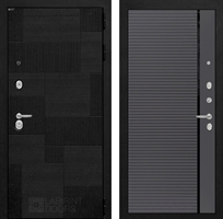 Входная металлическая дверь Лабиринт Pazl-Пазл 22 - Графит софт, черная вставка
