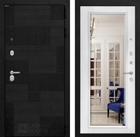 Входная металлическая дверь Лабиринт Pazl-Пазл с Зеркалом Фацет - Белый софт