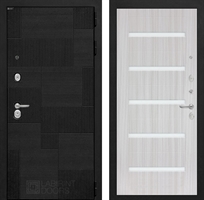 Входная металлическая дверь Лабиринт Pazl-Пазл 01 - Сандал белый, стекло белое