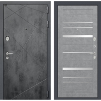 Входная металлическая дверь Лабиринт LOFT 20 - Бетон светлый, зеркальные вставки