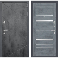 Входная металлическая дверь Лабиринт LOFT 20 - Бетон темный, зеркальные вставки