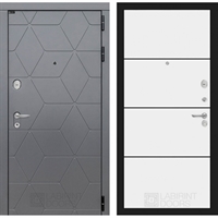 Входная металлическая дверь Лабиринт COSMO 25 - Белый софт, черный молдинг