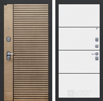 Входная металлическая дверь Лабиринт RITM-РИТМ 25 - Белый софт, черный молдинг