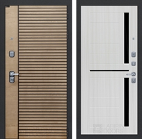 Входная металлическая дверь Лабиринт RITM-РИТМ 02 - Сандал белый, стекло черное