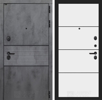 Входная металлическая дверь Лабиринт INFINITY 25 - Белый софт, черный молдинг
