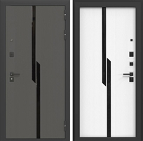 Входная металлическая дверь Лабиринт CARBON с панелью Стекло черное