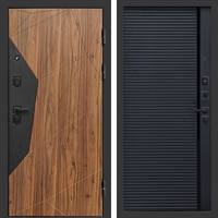 Входная металлическая дверь Авангард фл-248 Черный кварц, вставка черный молдинг