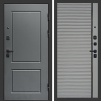 Входная дверь ВЕРОНА фл-248 Грей софт, черная вставка
