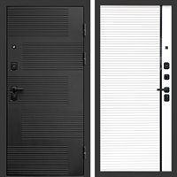 Входная металлическая дверь Фаворит фл-248 Белый матовый, черная вставка