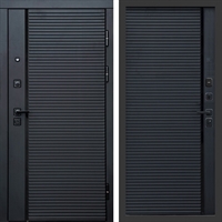Входная металлическая дверь Феррони фл-248 Черный кварц, вставка черный молдинг