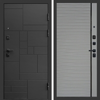 Входная дверь Квадро фл-248 Грей софт, черная вставка