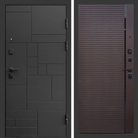 Входная дверь Квадро фл-248 Шоколад, черная вставка