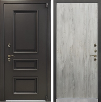 Входная металлическая дверь с терморазрывом Айсберг №-73 Экошпон дуб тревис серый