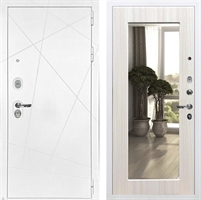 Входная металлическая дверь Лекс Соната №-37.1 Белый сандал с зеркалом