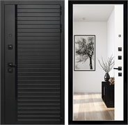 Входная дверь Интеко Агат Белый мат - с зеркалом панорама 48904