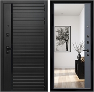 Входная дверь Интеко Агат Графит - с зеркалом панорама 48906