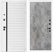 Входная дверь Интеко АГАТ Белая Лучи Бетон светлый 49065