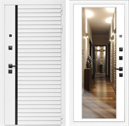 Входная дверь Интеко АГАТ БелаяБелая Белый мат - с зеркалом 49071