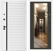 Входная дверь Интеко АГАТ БелаяБелая Венге - с зеркалом 49073