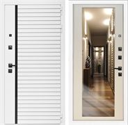 Входная дверь Интеко АГАТ БелаяБелая Беленый дуб - с зеркалом 49075