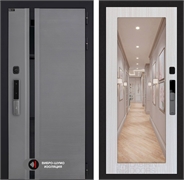 Входная дверь Пиано Смарт 2.0 с зеркалом 18 - Сандал белый 55464