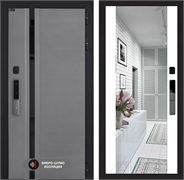 Входная дверь Пиано Смарт 2.0 с зеркалом Максимум - Белый софт 55475