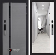 Входная дверь Пиано Смарт 2.0 с зеркалом Панорама - Белый софт 55480