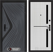 Входная дверь Лабиринт LEOLAB 02 - Сандал белый, стекло черное 55489