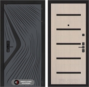 Входная дверь Лабиринт LEOLAB 01 - Беленый дуб, стекло черное 55523