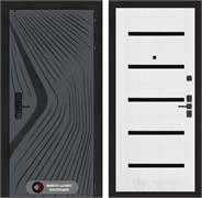 Входная дверь Лабиринт LEOLAB 01 - Белое дерево, стекло черное 55488