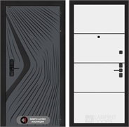 Входная дверь Лабиринт LEOLAB 25 - Белый софт, черный молдинг 55539