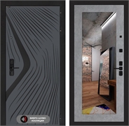 Входная дверь Лабиринт LEOLAB с Зеркалом 18 - Бетон светлый 55498