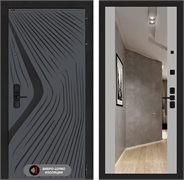 Входная дверь Лабиринт LEOLAB с Зеркалом Максимум - Грей софт 55494