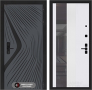 Входная дверь Лабиринт LEOLAB 32 – Зеркало тонированное – Белый рельеф софт 55547