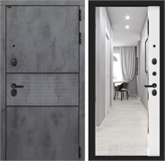 Входная дверь ИНФИНИТИ с зеркалом Панорама - Белый софт 55563