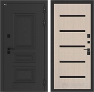 Входные двери Аляска лайт с терморазрывом 01 - Беленый дуб, стекло черное 55648