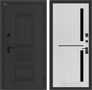 Входные двери Аляска лайт с терморазрывом 02 - Сандал белый, стекло черное 55599