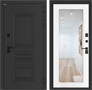 Входные двери Аляска лайт с терморазрывом с Зеркалом 18 - Белое дерево 55601