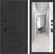 Входные двери Аляска лайт с терморазрывом с зеркалом Панорама - Белый софт 55632